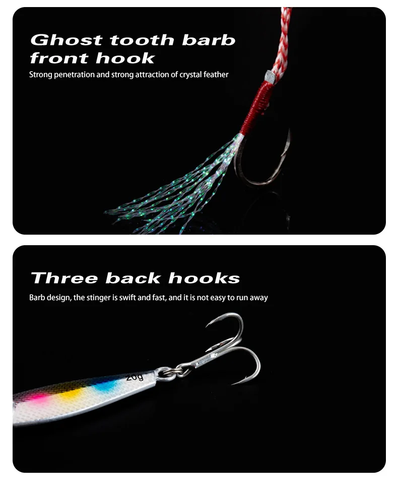 Simulation Small Fish Luminous Dragon Tooth Metal Jig Lure ABS Pencil Lure - view 13