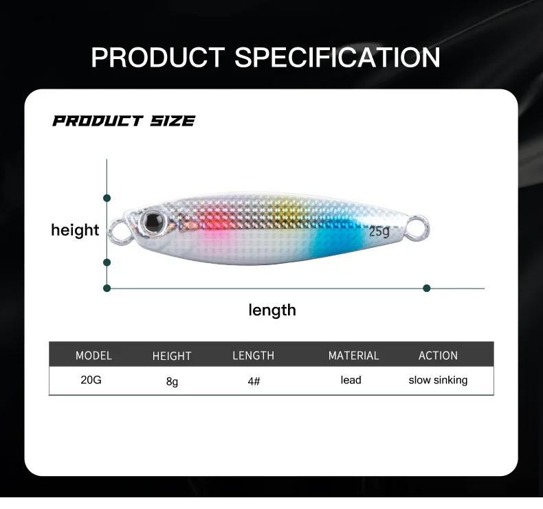 Simulation Small Fish Luminous Dragon Tooth Metal Jig Lure ABS Pencil Lure - view 15