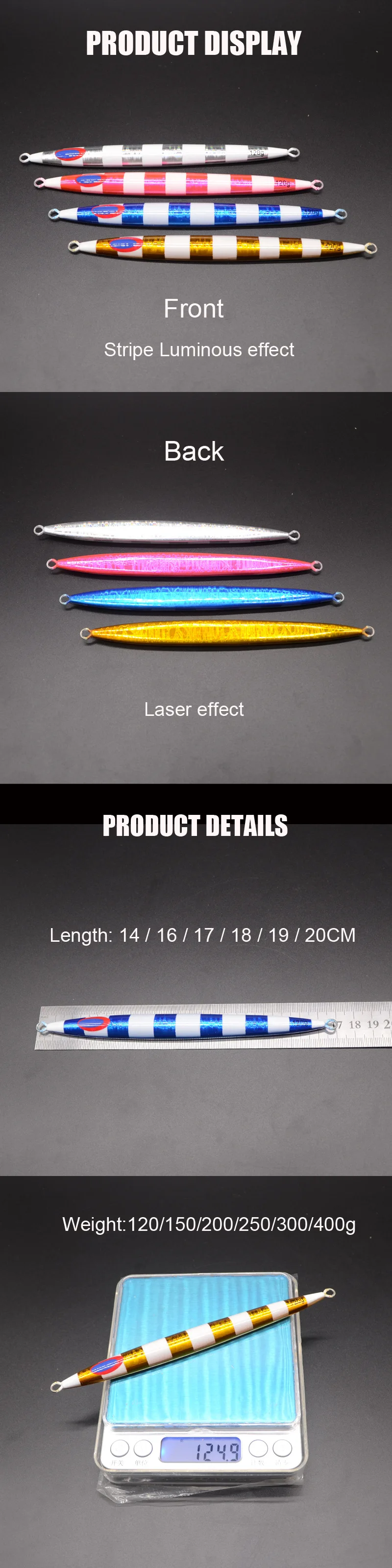 Fast-Sinking Quick-Pulling Luminous Lead Metal Jig Artificial ABS Pencil Lure - view 11