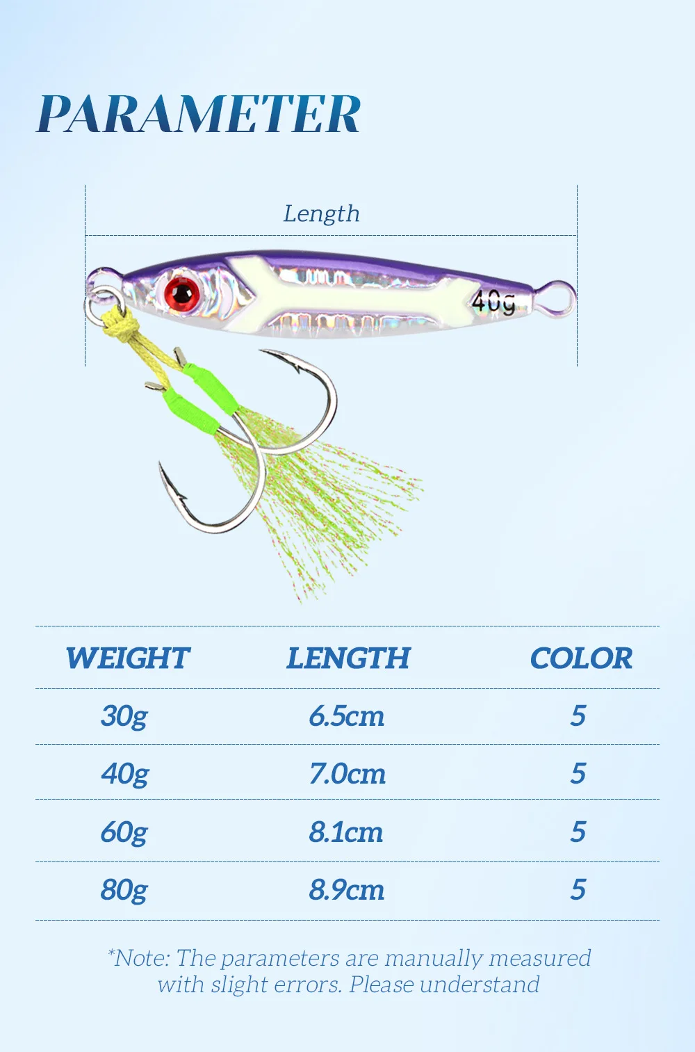 Tuolu Cross-Border Xiaopang Metal Jig Lure Long-Cast Slow-Rolling ABS Pencil Lure - view 13