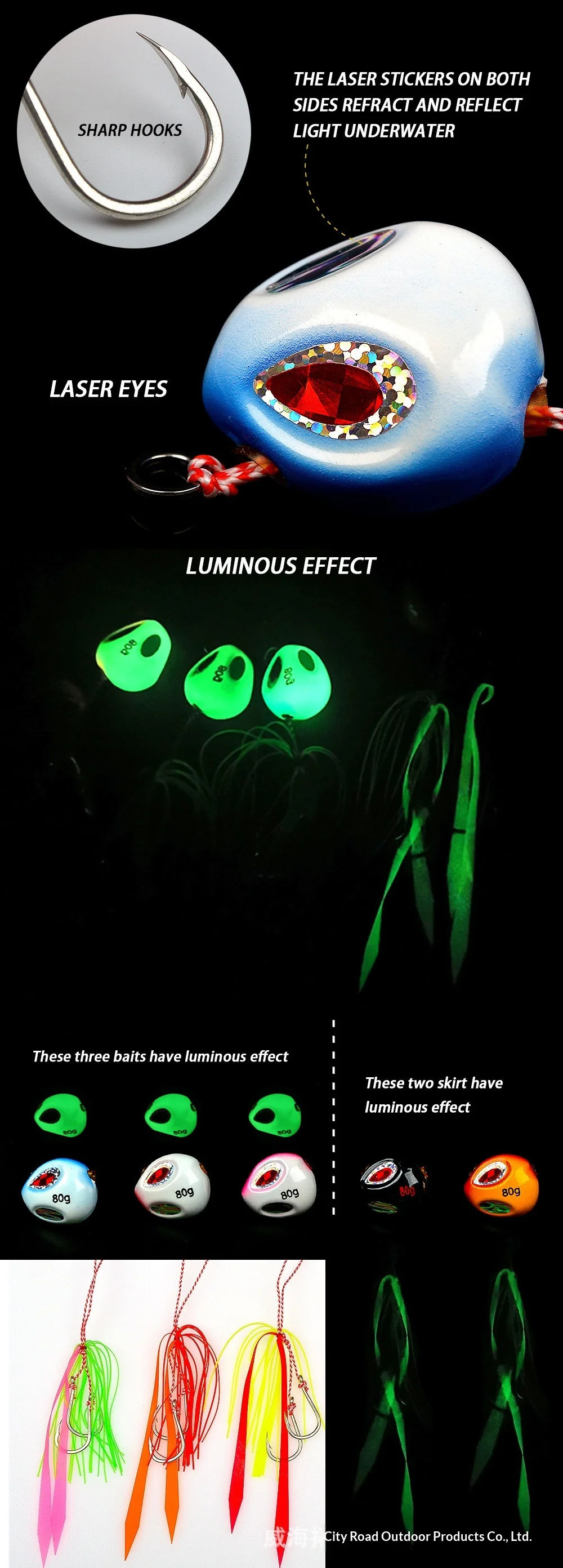 Alien Yan Yue 60-200g Luminous Lure Jigging Lead Artificial Hard ABS Pencil Lure - view 10