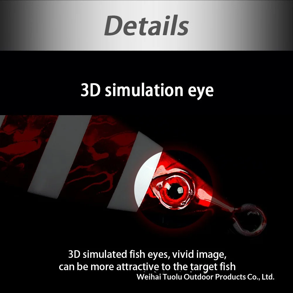 TL Luminous Slow-Rolling Metal Jig Lure 3D Bionic Eyes Saltwater ABS Pencil Lure - view 11