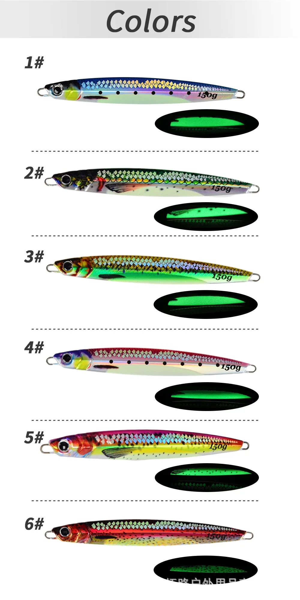 3D Printed Luminous Slow Jig Metal Spoon Fish Scale Style ABS Pencil Lure - view 10