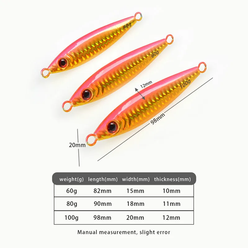 60g 80g 100g Artificial Hard Bait Metal Jig Lure Shore Casting ABS Pencil Lure - view 10