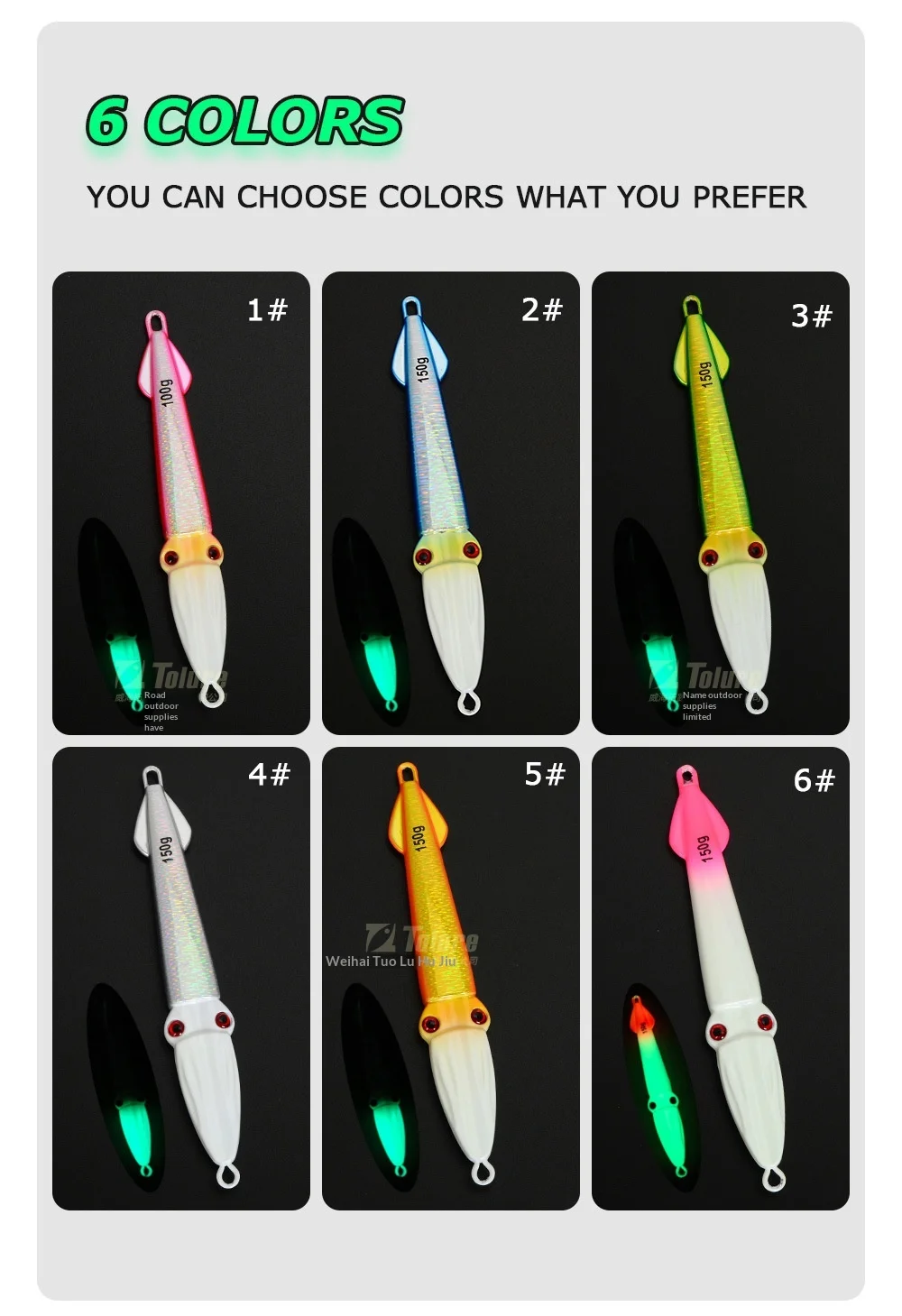 Luminous Laser Squid Jig 100g 150g Lead Artificial Hard Bait ABS Pencil Lure - view 9