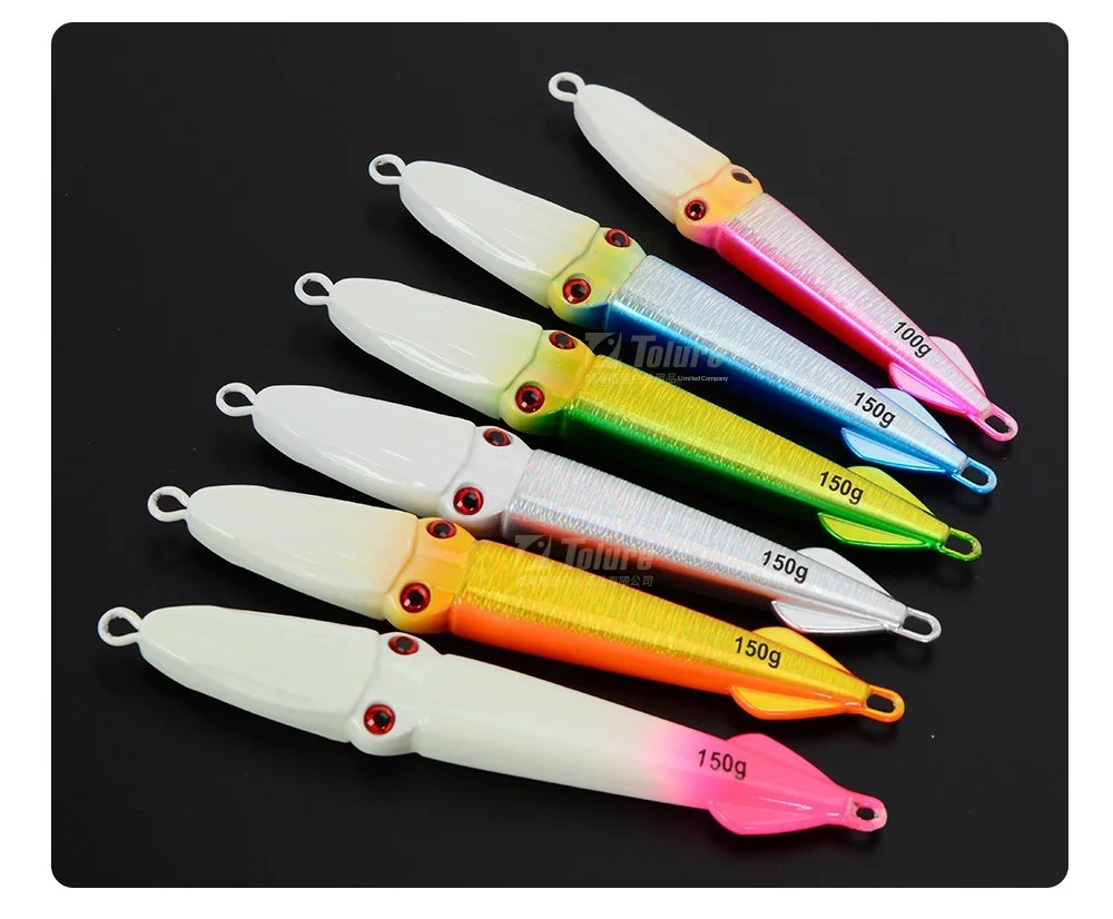 Luminous Laser Squid Jig 100g 150g Lead Artificial Hard Bait ABS Pencil Lure - view 10