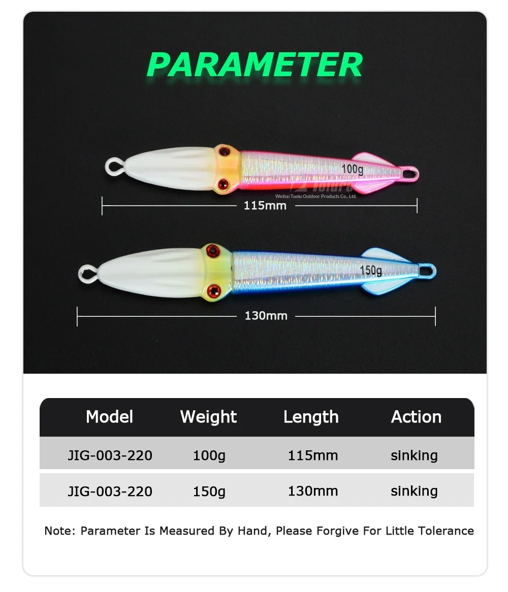 Luminous Laser Squid Jig 100g 150g Lead Artificial Hard Bait ABS Pencil Lure - view 13