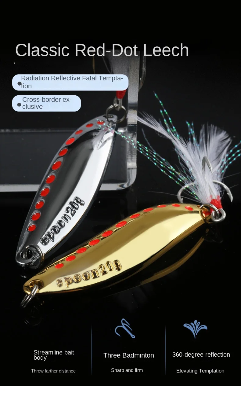 New Red Dot Leech Luya Sequin Zinc Alloy Artificial Hard Bait ABS Pencil Lure - view 5