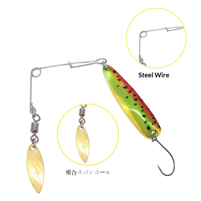 [10-Piece Pack] Lexin Composite Rotating Sequins Lure Stainless ABS Pencil Lure - view 3