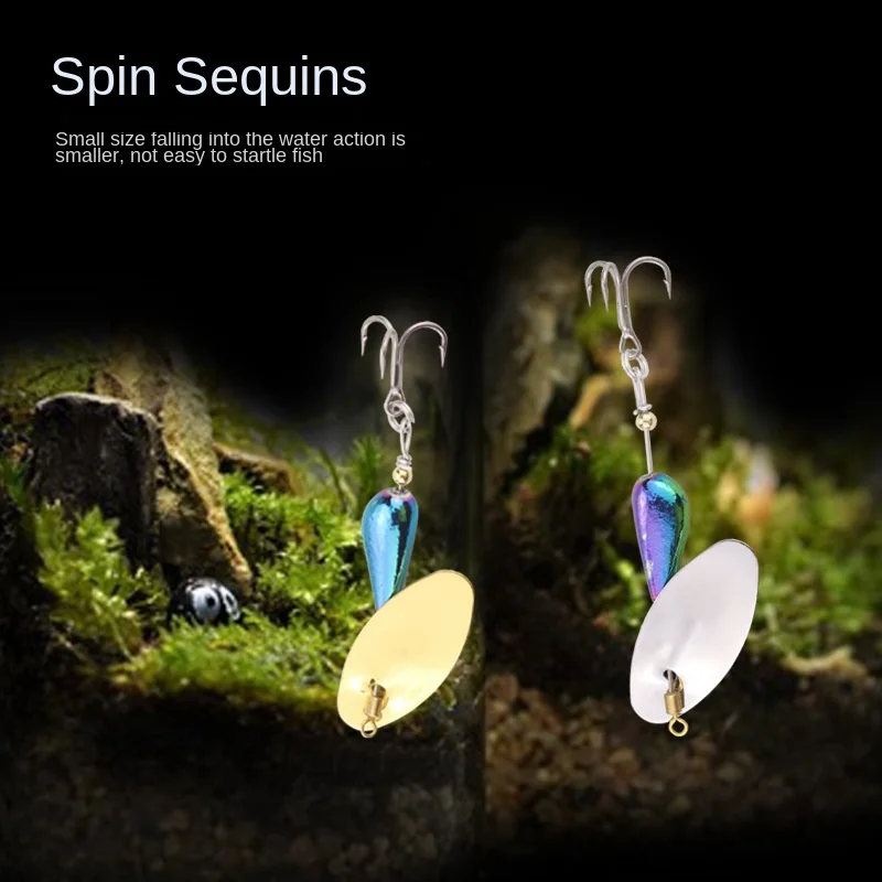 Espressif Copper Composite Spinning Three-Prong Hook Sequin Micro Metal Jig ABS Pencil Lure - view 6