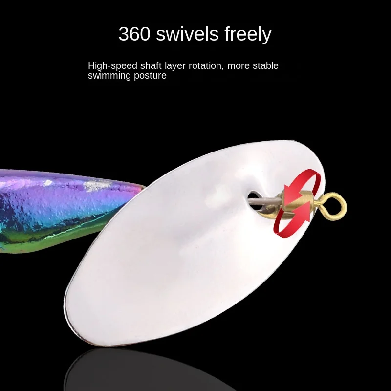 Espressif Copper Composite Spinning Three-Prong Hook Sequin Micro Metal Jig ABS Pencil Lure - view 7
