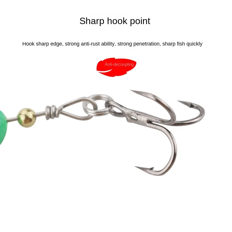 Espressif Copper Composite Spinning Three-Prong Hook Sequin Micro Metal Jig ABS Pencil Lure - view 9
