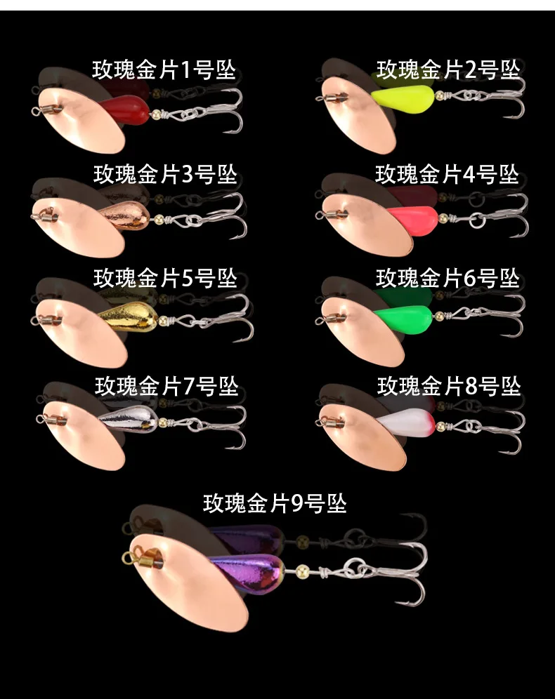 Espressif Copper Composite Spinning Three-Prong Hook Sequin Micro Metal Jig ABS Pencil Lure - view 14