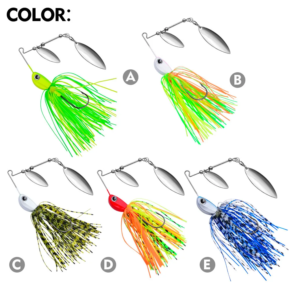 Metal Blade Spinnerbait with Fringe, 10g/14g Anti-snag Bionic ABS Pencil Lure - view 1