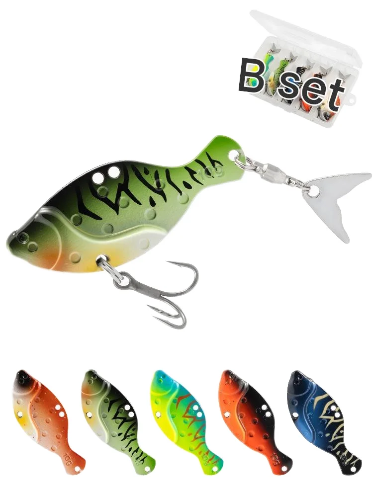 5pcs Metal Jig Fishing Lure 10g with Hooks for Bass Pike Salmon