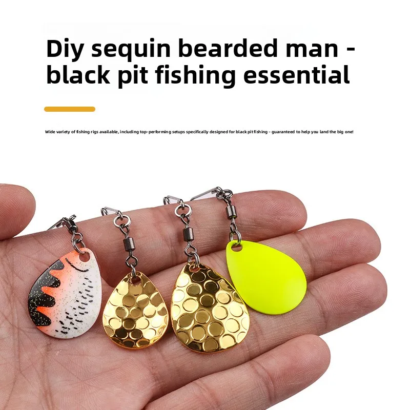 Iron Black Pit Sequins Color Rotary DIY Bait Beard Guy ABS Pencil Lure - view 5
