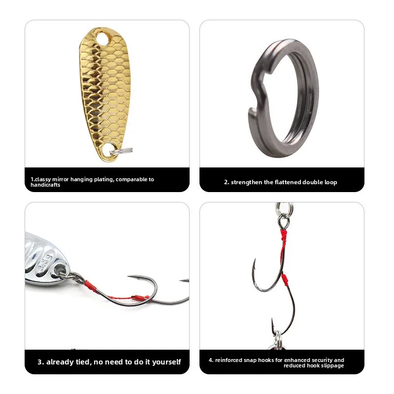 Stainless Steel Bass Fishing Hook with Sequin Stream Design Live Metal Jig ABS Pencil Lure - view 2