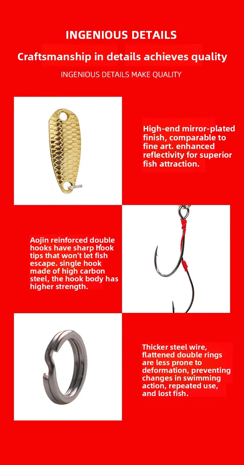 Stainless Steel Bass Fishing Hook with Sequin Stream Design Live Metal Jig ABS Pencil Lure - view 7