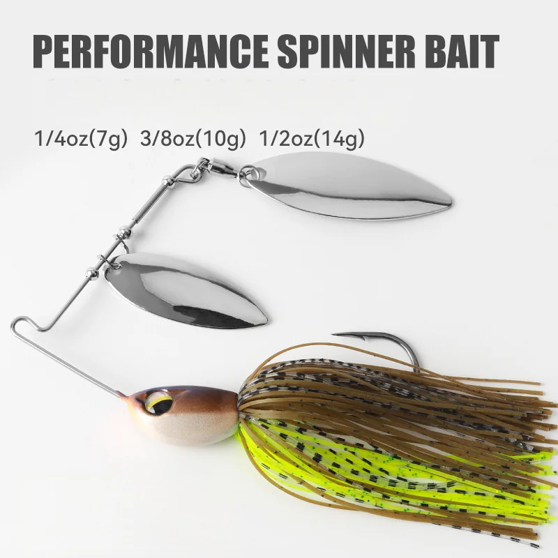 High-Speed Composite Spinnerbait Lure, 7g-14g, Buzz Bait for Bass