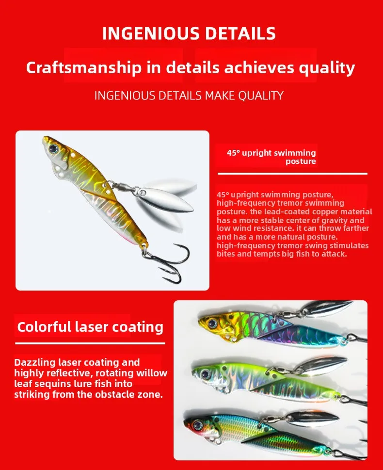 Hammaz Cheetah Iron Plate Lead-coated Copper Far-cast Artificial Metal Jig ABS Pencil Lure - view 1