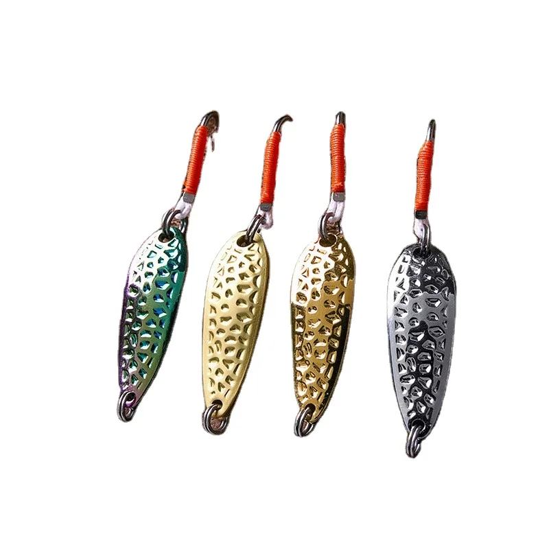Pure Copper Fly Bait with Iron Plate and Stream Hooks White Strip