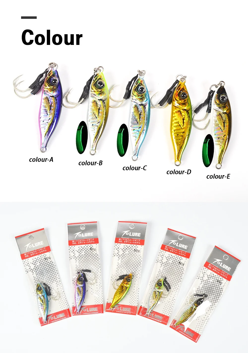 Lure Bait 3D Printed Metal Plate Bio-Imitation 60g 80g ABS Pencil Lure - view 3