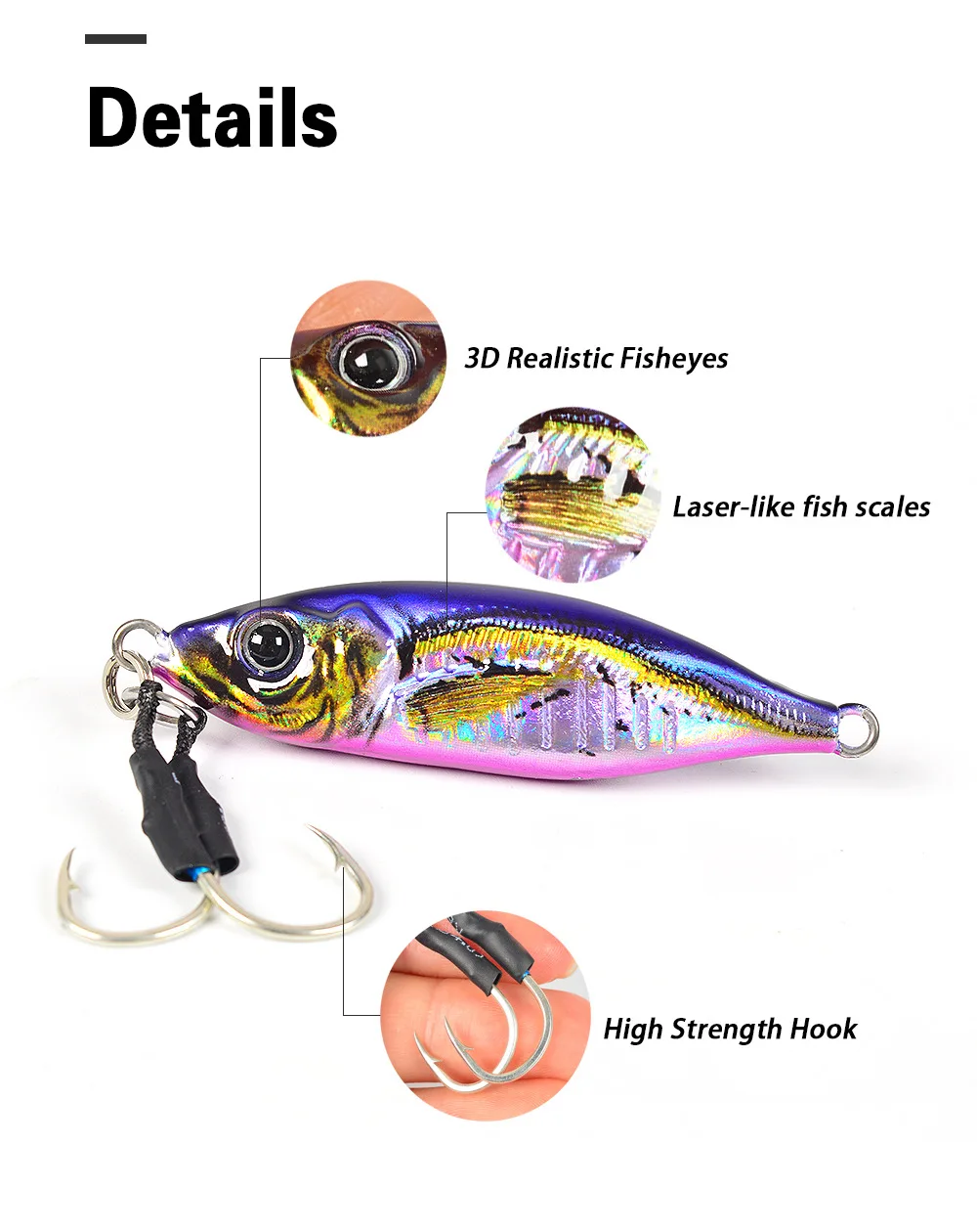 Lure Bait 3D Printed Metal Plate Bio-Imitation 60g 80g ABS Pencil Lure - view 4