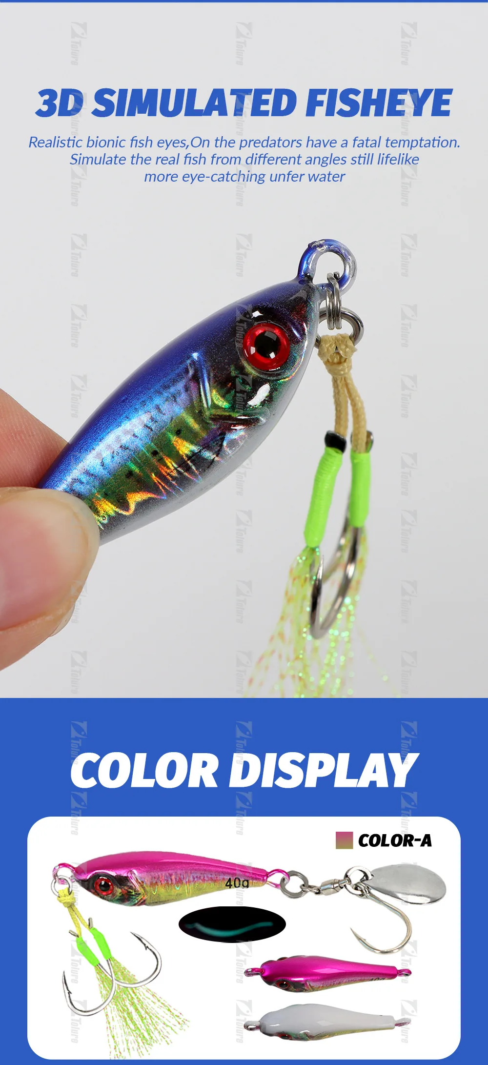 New Small Metal Jig Bait Hook Sequins Artificial Hard ABS Pencil Lure - view 2