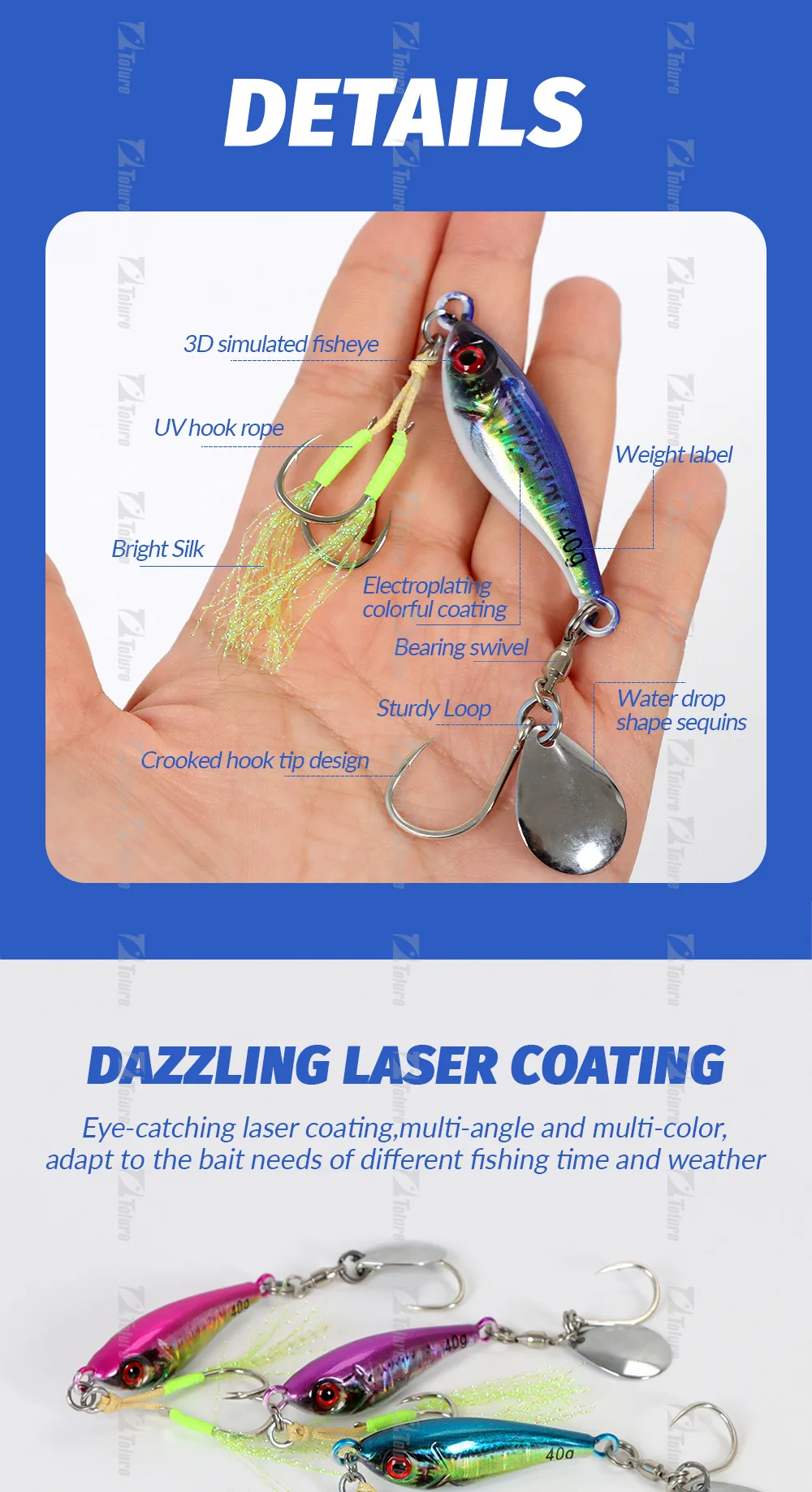 New Small Metal Jig Bait Hook Sequins Artificial Hard ABS Pencil Lure - view 4
