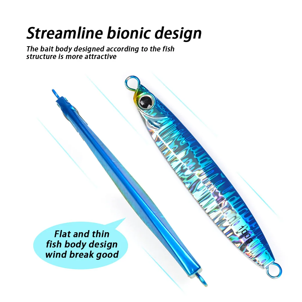 Japanese-Style Laser 60g 100g Iron Plate Lure Boat Fishing Sea ABS Pencil Lure - view 3