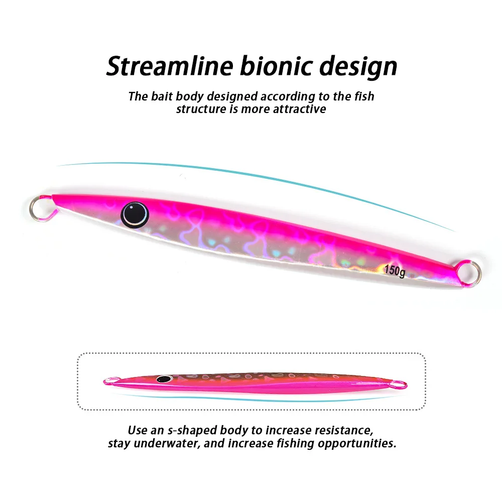 Fast-Sinking Artificial Hard Bait Jig Lure 150g Long-Cast Laser ABS Pencil Lure - view 12