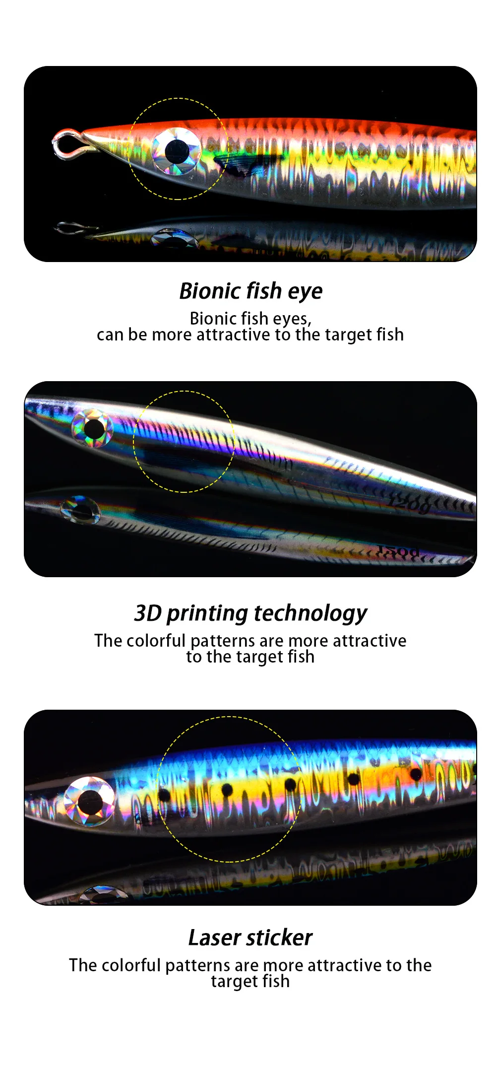 Night-Glow Speed-Sinking Artificial Hard Bait Metal Fish Lure ABS Pencil Lure - view 2