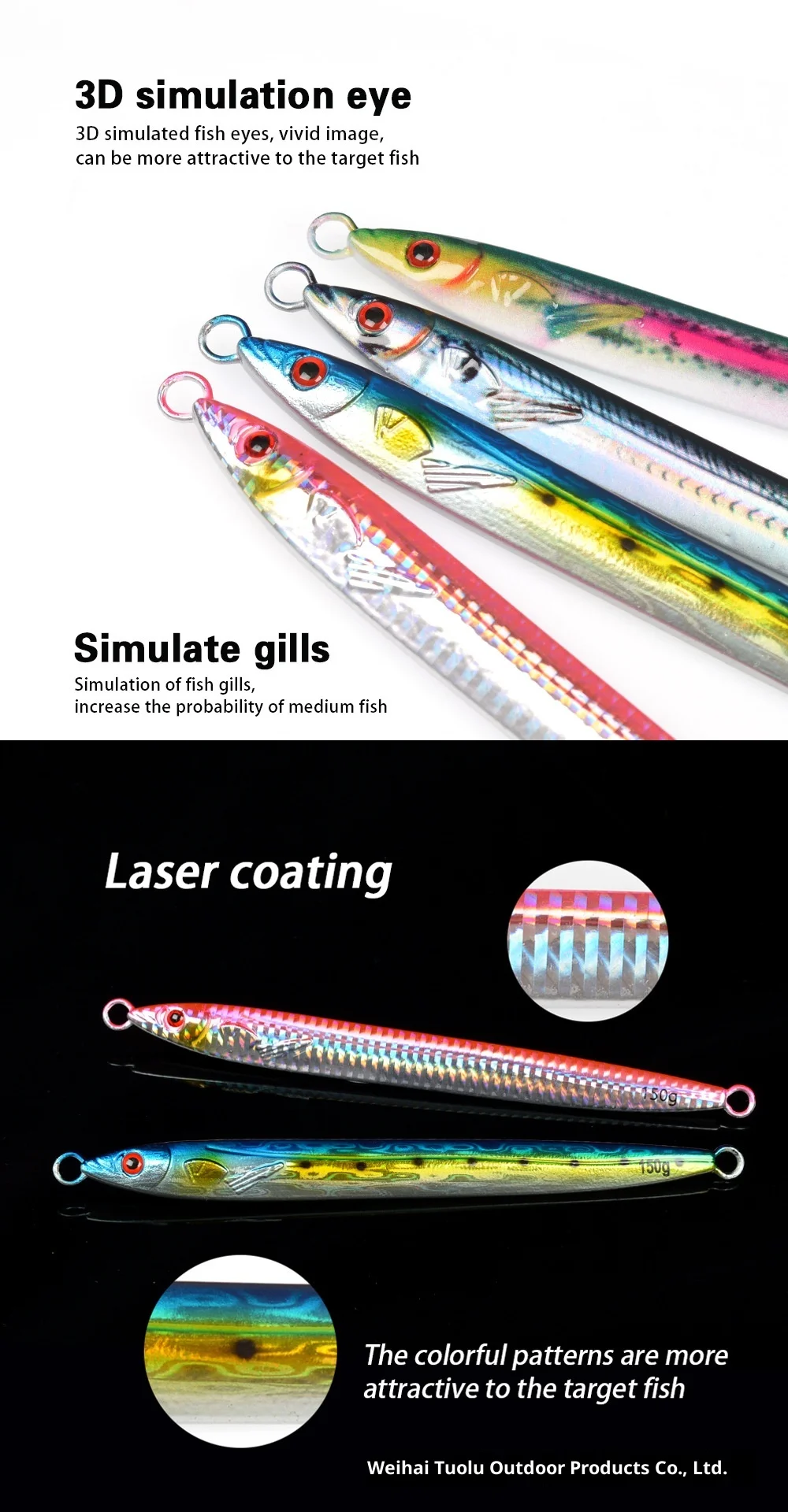 TL 3D Printed 150g Bionic Biomimetic Night-Luminous Fast-Sinking Metal Jig ABS Pencil Lure - view 11