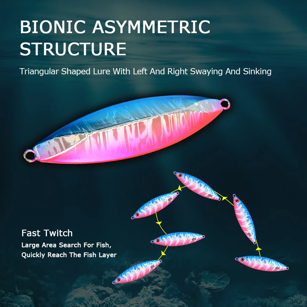 Long-Cast Night-Glow Slow-Rolling Metal Jig Lure 80g/100g/120g ABS Pencil Lure - view 4