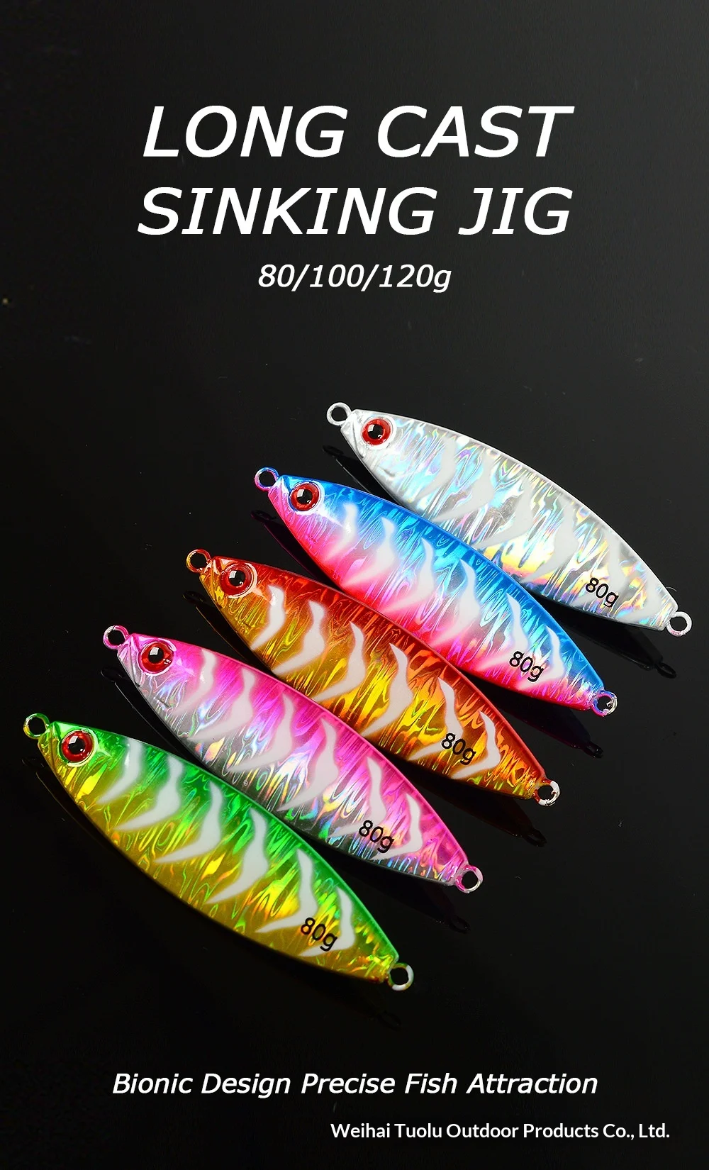 Long-Cast Night-Glow Slow-Rolling Metal Jig Lure 80g/100g/120g ABS Pencil Lure - view 8