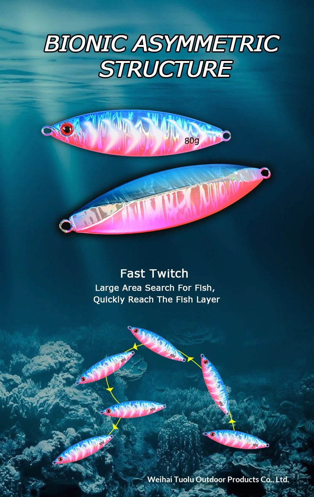 Long-Cast Night-Glow Slow-Rolling Metal Jig Lure 80g/100g/120g ABS Pencil Lure - view 10