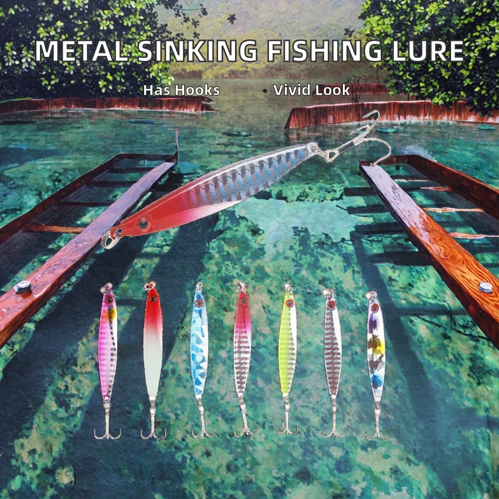 Luya Metal Sinking Hard Jigging Lure with Sequined Iron Plate for ABS Pencil Lure - view 3