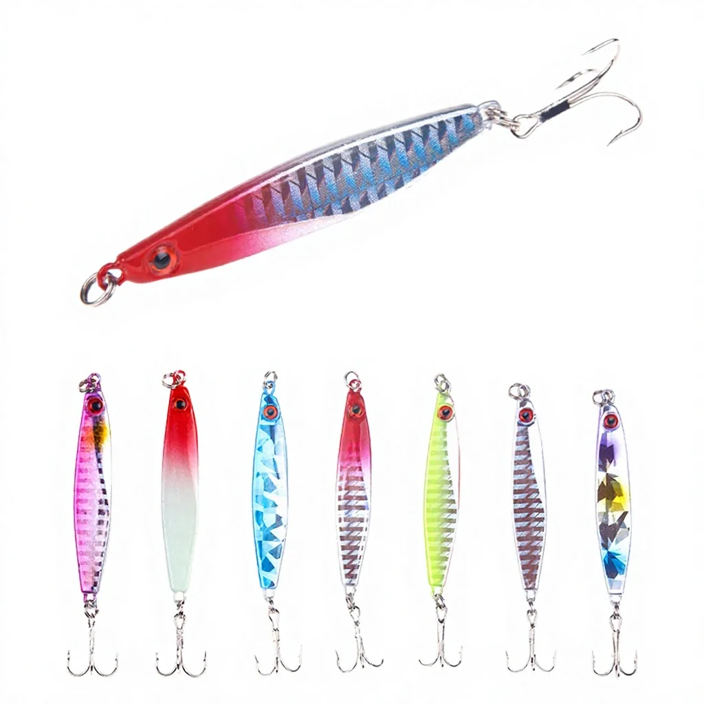 Luya Metal Sinking Hard Jigging Lure with Sequined Iron Plate for ABS Pencil Lure - view 4