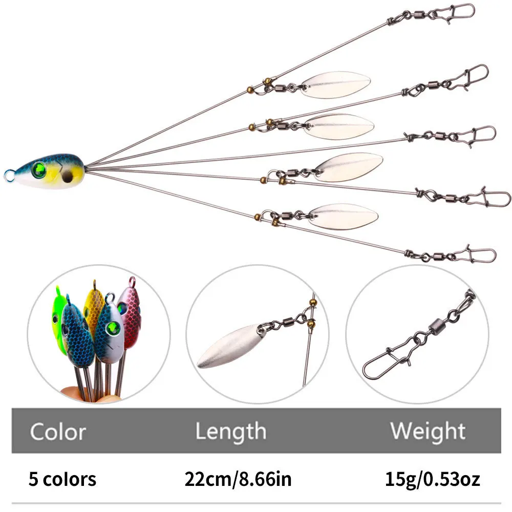 CHEERY Wholesale Alabama Rig 22cm Metal Jig Head Umbrella with 5 ABS Pencil Lure - view 2