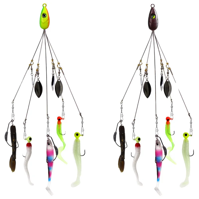 CHEERY Wholesale Alabama Rig 22cm Metal Jig Head Umbrella with 5 ABS Pencil Lure - view 11
