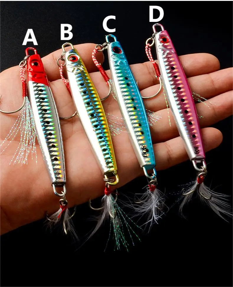 25 40g 60g 80g 100g 120 150g 180g Sinking Luminous Effect Metal Jig ABS Pencil Lure - view 6