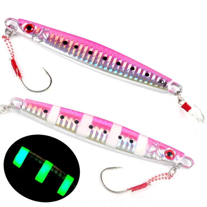 25 40g 60g 80g 100g 120 150g 180g Sinking Luminous Effect Metal Jig ABS Pencil Lure - view 8