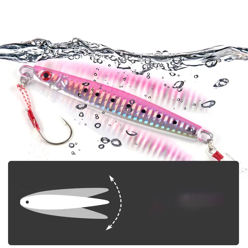 25 40g 60g 80g 100g 120 150g 180g Sinking Luminous Effect Metal Jig ABS Pencil Lure - view 9