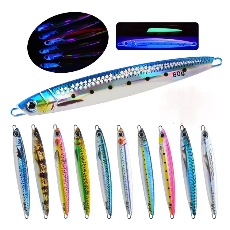 3D UV Printed Luminous 40g/60g/80g/100g Simulate Fish Metal Jig
