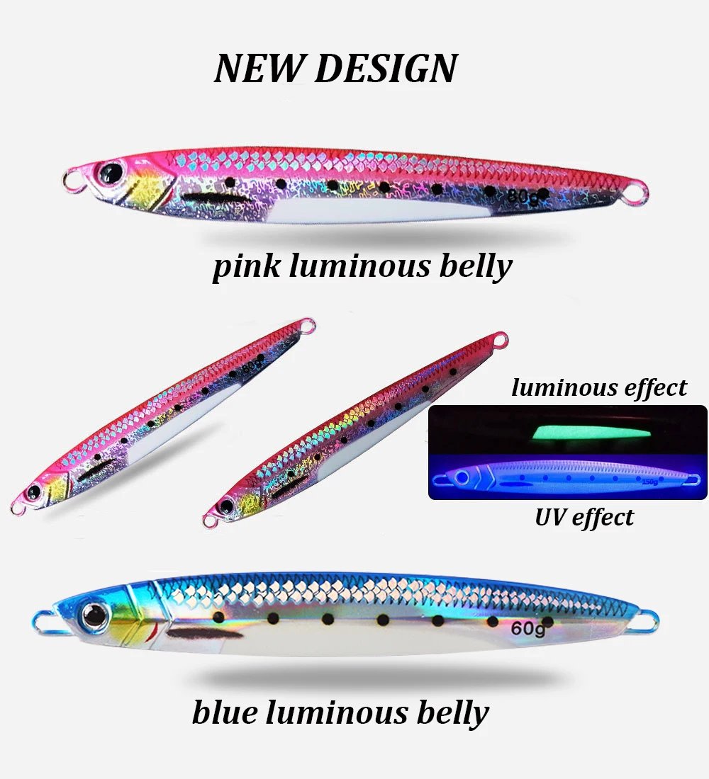 3D UV Printed Luminous 40g/60g/80g/100g Simulate Fish Metal Jig ABS Pencil Lure - view 7