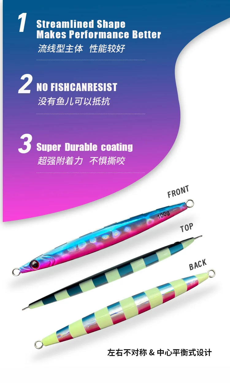 Lure Night-Luminous Fast-Sinking Metal Jig 100g-400g Sea Fishing ABS Pencil Lure - view 12