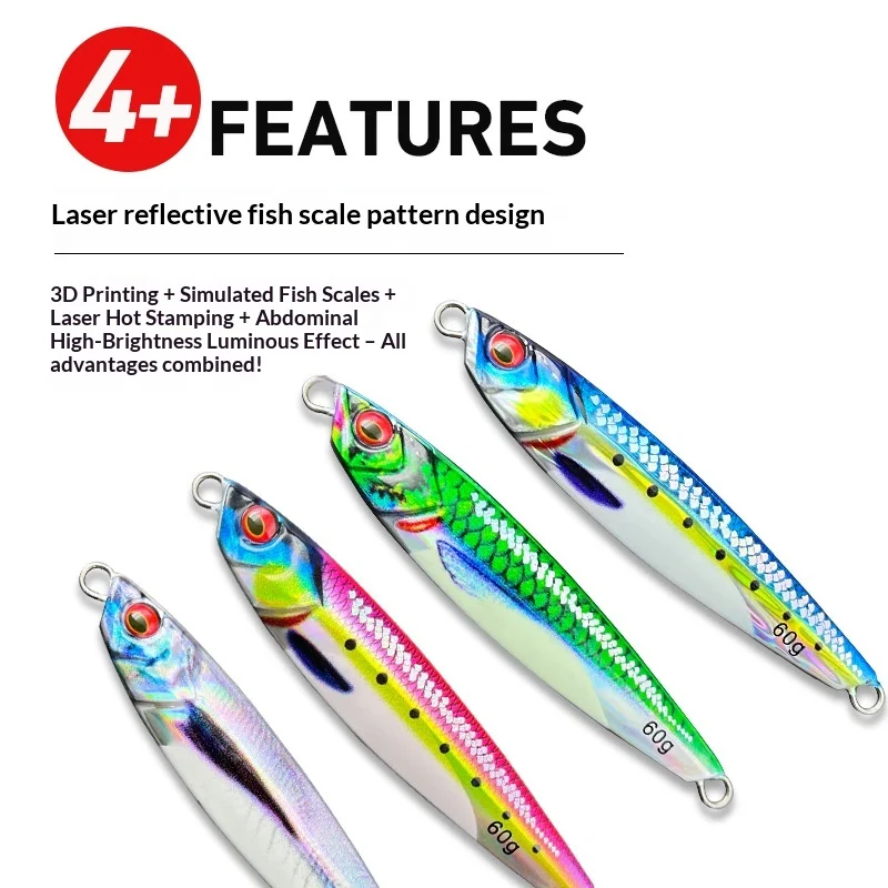 Metal Jig Long-Cast Sea Fishing Artificial Hard Bait 3D Printed