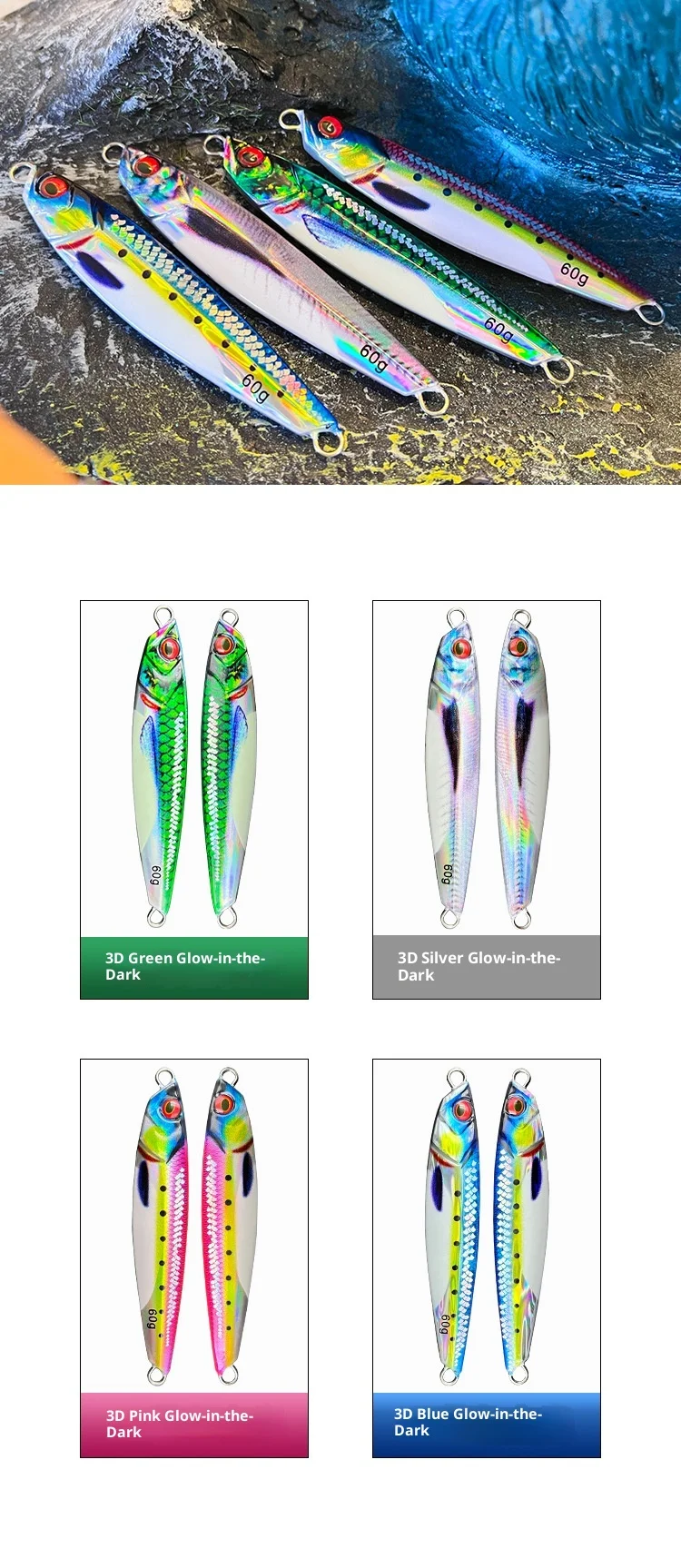Metal Jig Long-Cast Sea Fishing Artificial Hard Bait 3D Printed ABS Pencil Lure - view 9