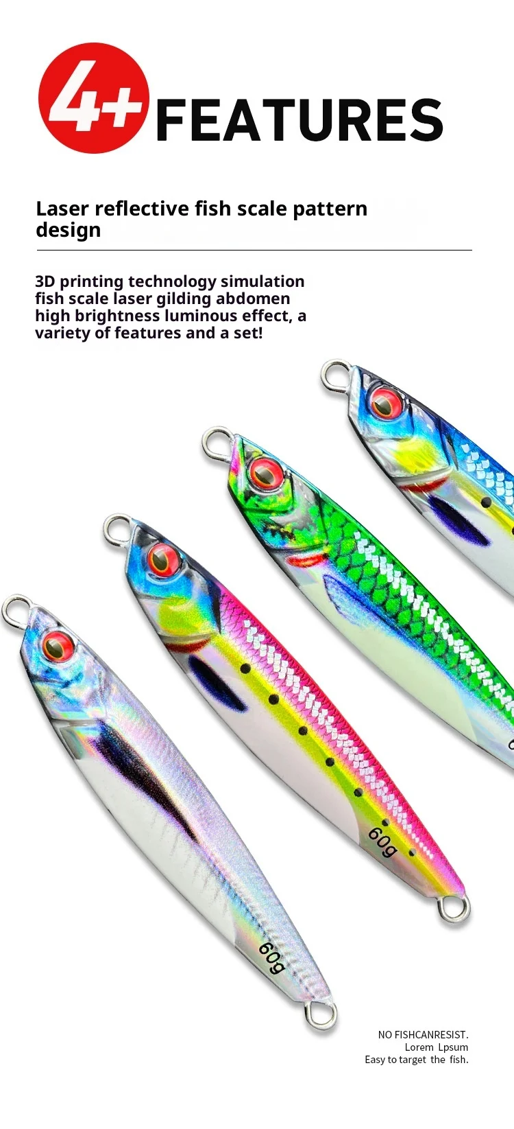 Metal Jig Long-Cast Sea Fishing Artificial Hard Bait 3D Printed ABS Pencil Lure - view 15