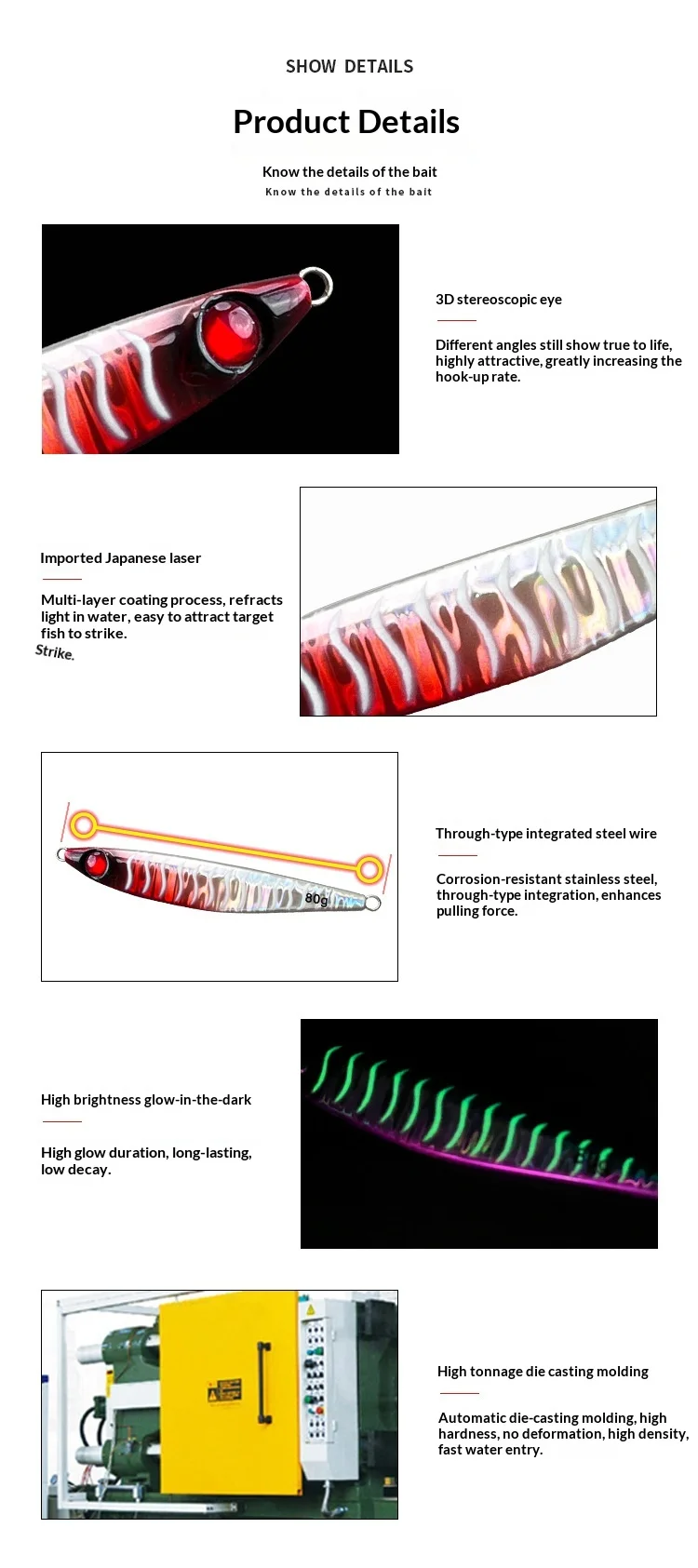 CHEERY Sea Fishing Stainless Steel Iron Plate Bait Lure ABS Pencil Lure - view 8